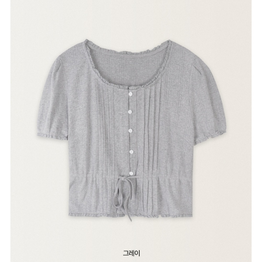 鏤空雕花短袖上衣 / slowand 들꽃 잔펀칭 티블라우스-規格圖11