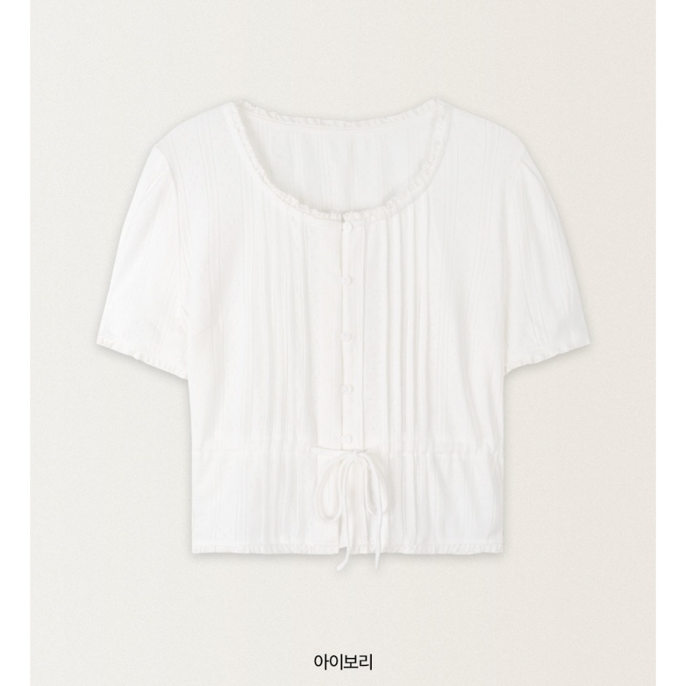 鏤空雕花短袖上衣 / slowand 들꽃 잔펀칭 티블라우스-規格圖11