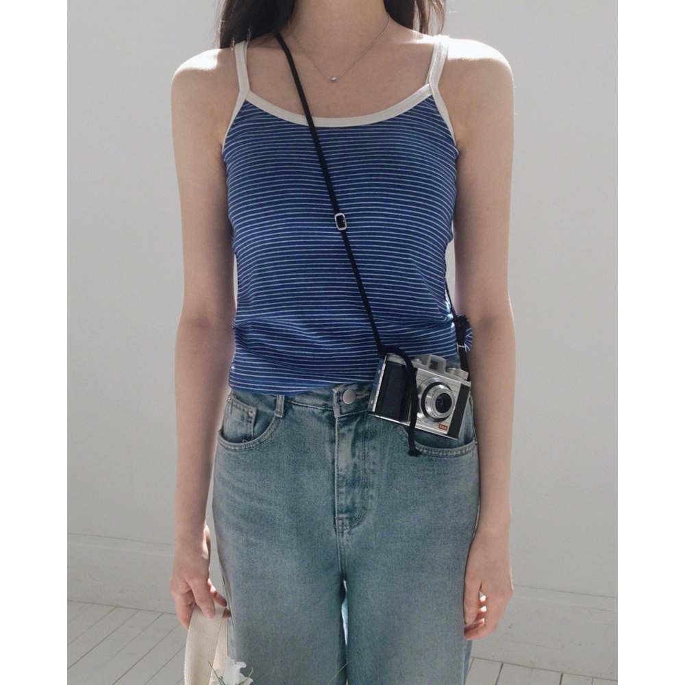 正韓製橫條紋細肩帶背心 sleeveless 5色 / slowand 해브 스트라이프 슬리브리스-細節圖9