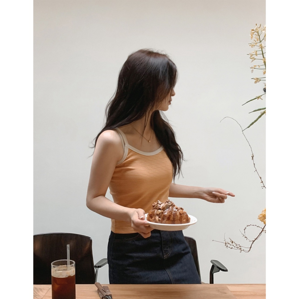 正韓製橫條紋細肩帶背心 sleeveless 5色 / slowand 해브 스트라이프 슬리브리스-細節圖10