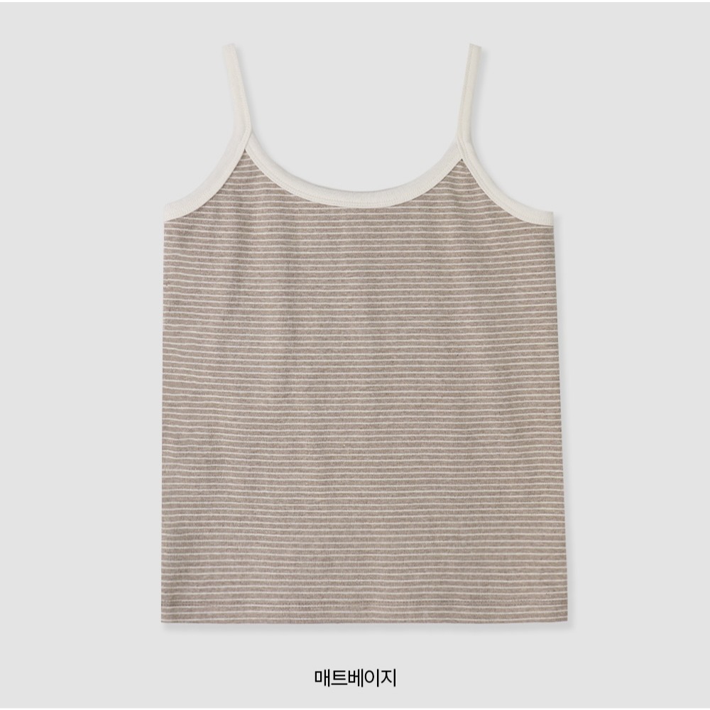 正韓製橫條紋細肩帶背心 sleeveless 5色 / slowand 해브 스트라이프 슬리브리스-規格圖11