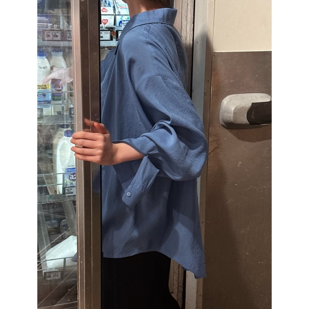 正韓製柔順垂墜絲滑襯衫 （腰側鈕扣） shirt 7色 / slowand 시어 플로우핏 365 블라우스-細節圖8