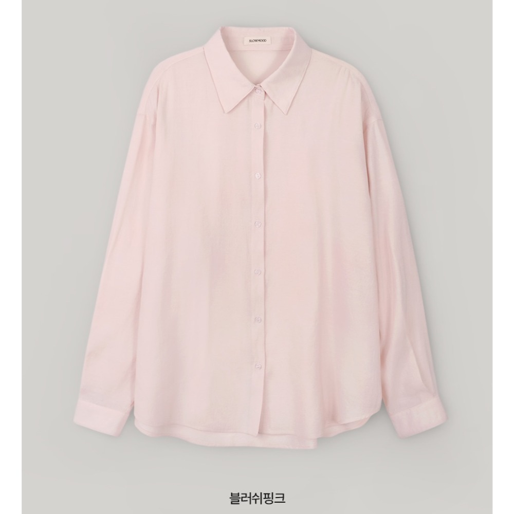 正韓製柔順垂墜絲滑襯衫 （腰側鈕扣） shirt 7色 / slowand 시어 플로우핏 365 블라우스-規格圖2