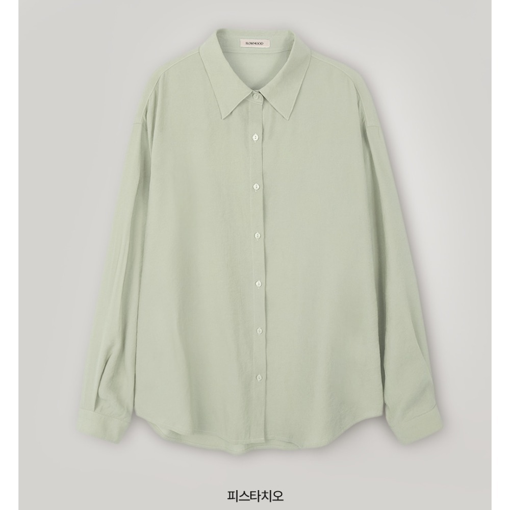 正韓製柔順垂墜絲滑襯衫 （腰側鈕扣） shirt 7色 / slowand 시어 플로우핏 365 블라우스-規格圖4