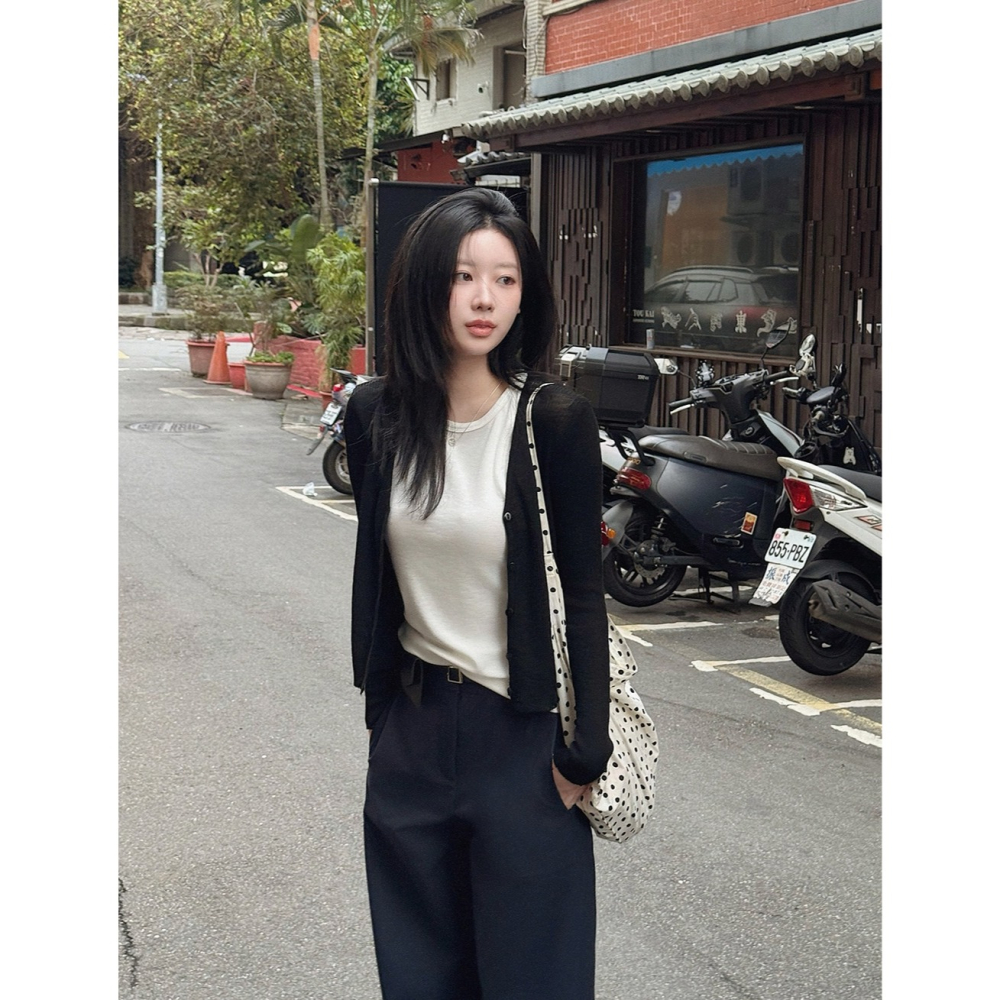 夏天V領標準版針織外套 cardigan 5色 / slowand 쿨썸머 브이넥 스탠다드핏 가디건-細節圖5