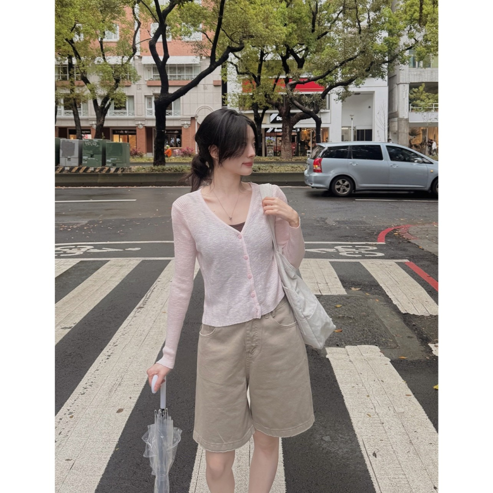 夏天V領標準版針織外套 cardigan 5色 / slowand 쿨썸머 브이넥 스탠다드핏 가디건-細節圖8