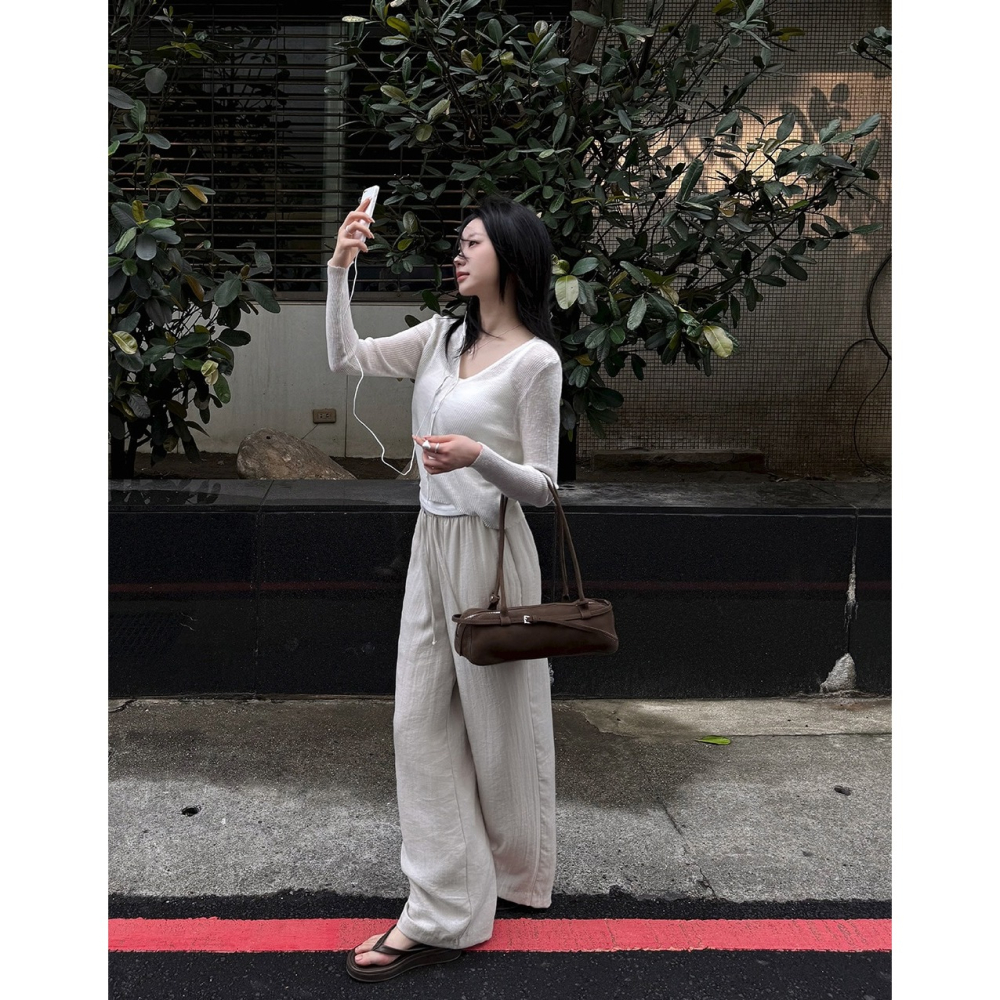 夏天V領標準版針織外套 cardigan 5色 / slowand 쿨썸머 브이넥 스탠다드핏 가디건-細節圖9