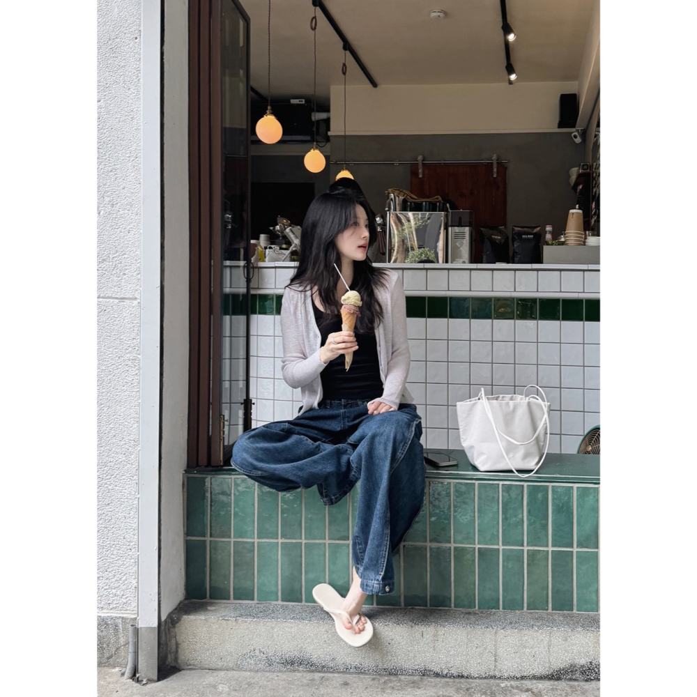 夏天V領標準版針織外套 cardigan 5色 / slowand 쿨썸머 브이넥 스탠다드핏 가디건-細節圖11