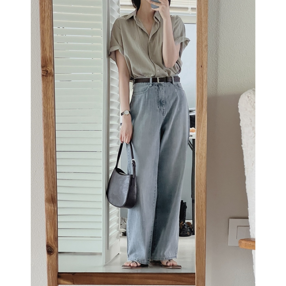 🏆No.1夏季丹寧 正韓製2種褲長薄款牛仔褲 pants 3色 / slowand 투데이 썸머라이트 데님팬츠-細節圖5