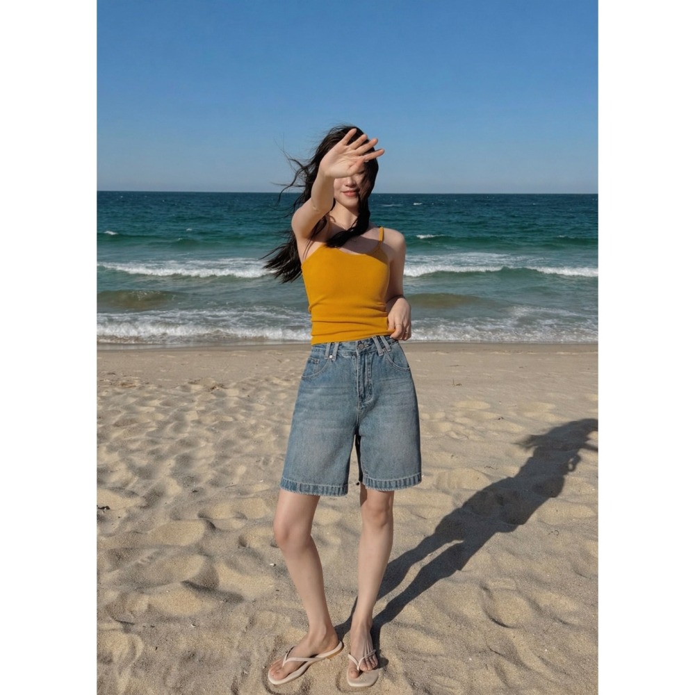 10色顯瘦美型固定胸墊背心 bra top / slowand 비프리 컬러핏 캡내장 슬리브리스-細節圖6