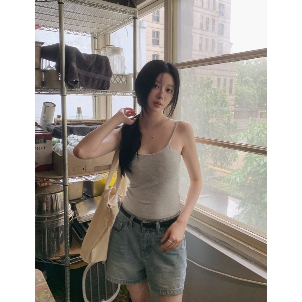 10色顯瘦美型固定胸墊背心 bra top / slowand 비프리 컬러핏 캡내장 슬리브리스-細節圖9