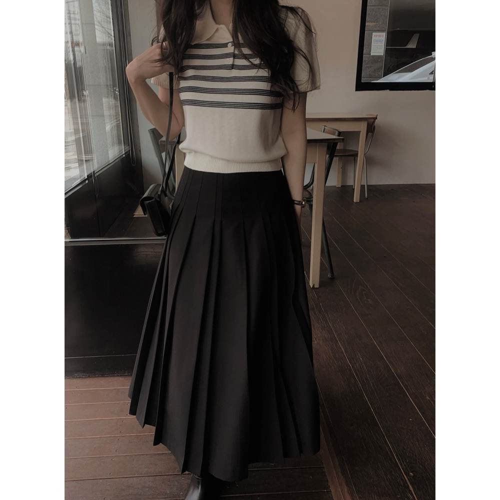 10週年特價🌙 2種裙長 雙層細節百褶裙 skirt / slowand 프리미엄 겹플리츠 디테일스커트-細節圖2