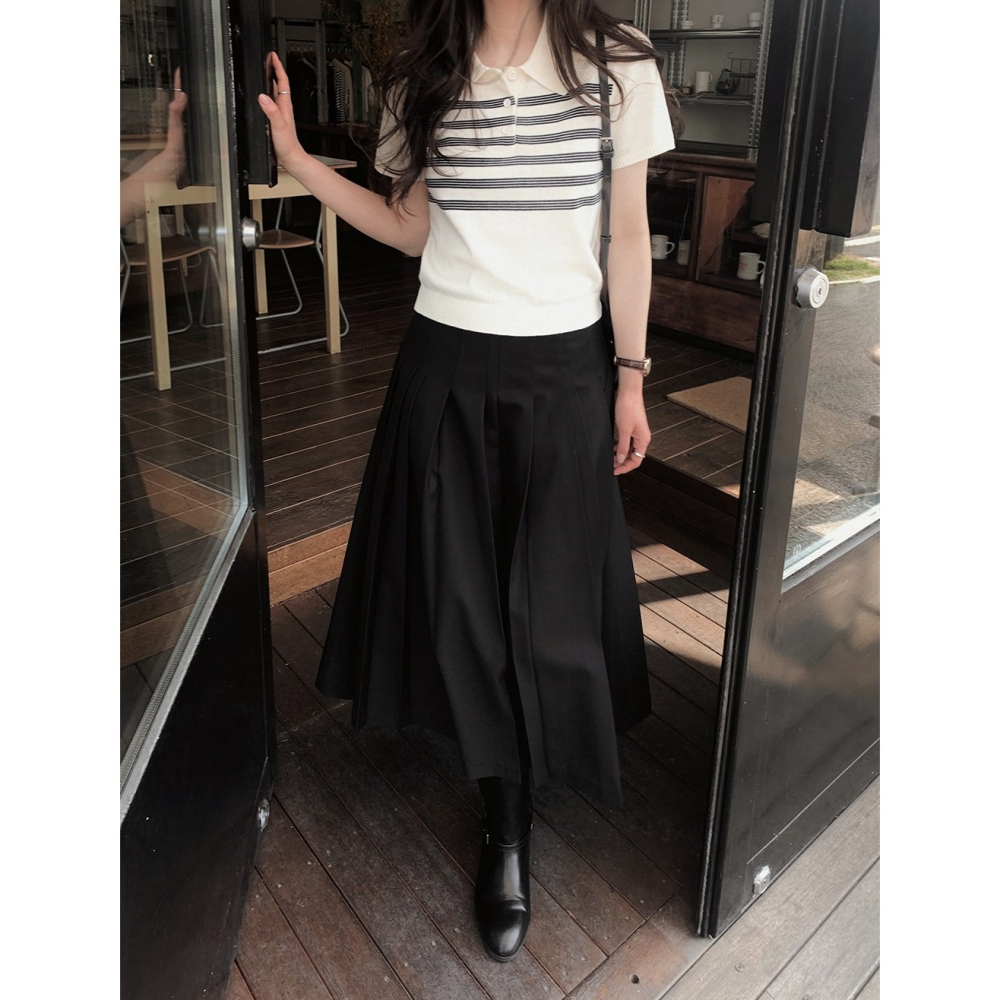 10週年特價🌙 2種裙長 雙層細節百褶裙 skirt / slowand 프리미엄 겹플리츠 디테일스커트-細節圖4