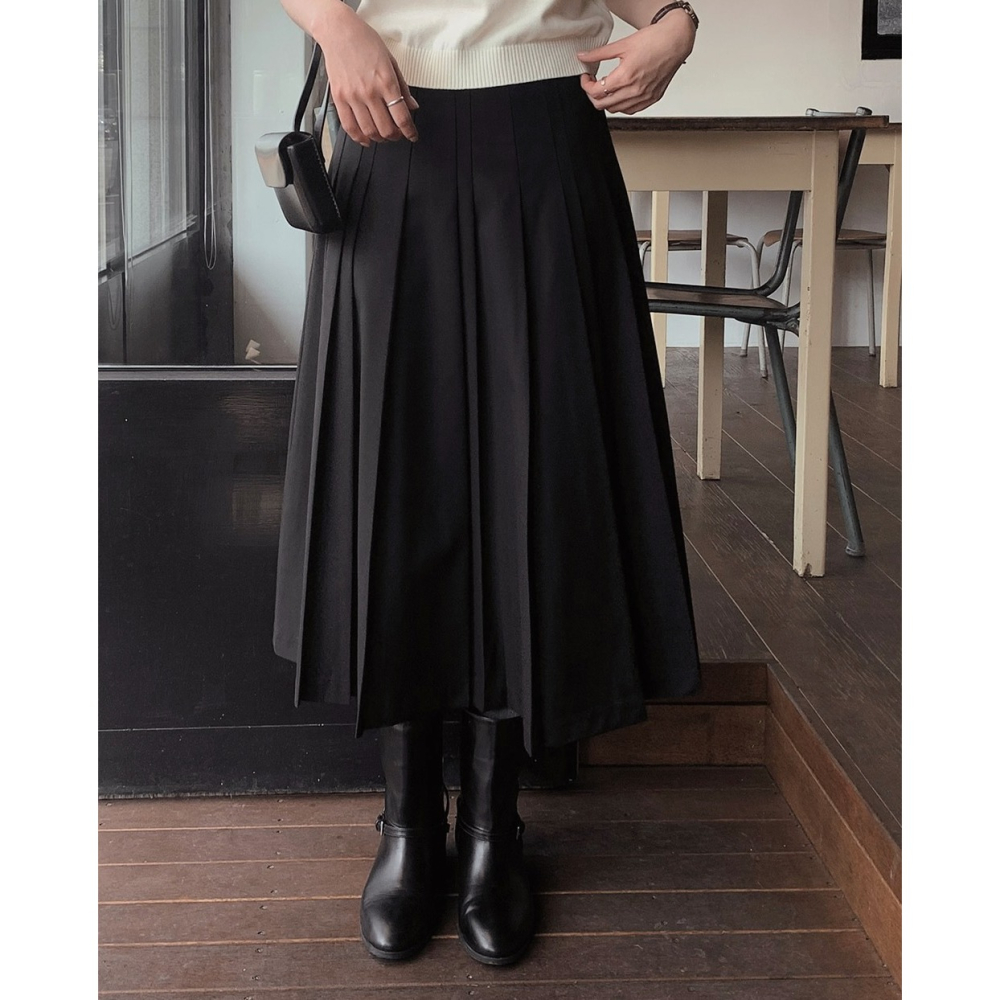 10週年特價🌙 2種裙長 雙層細節百褶裙 skirt / slowand 프리미엄 겹플리츠 디테일스커트-細節圖5