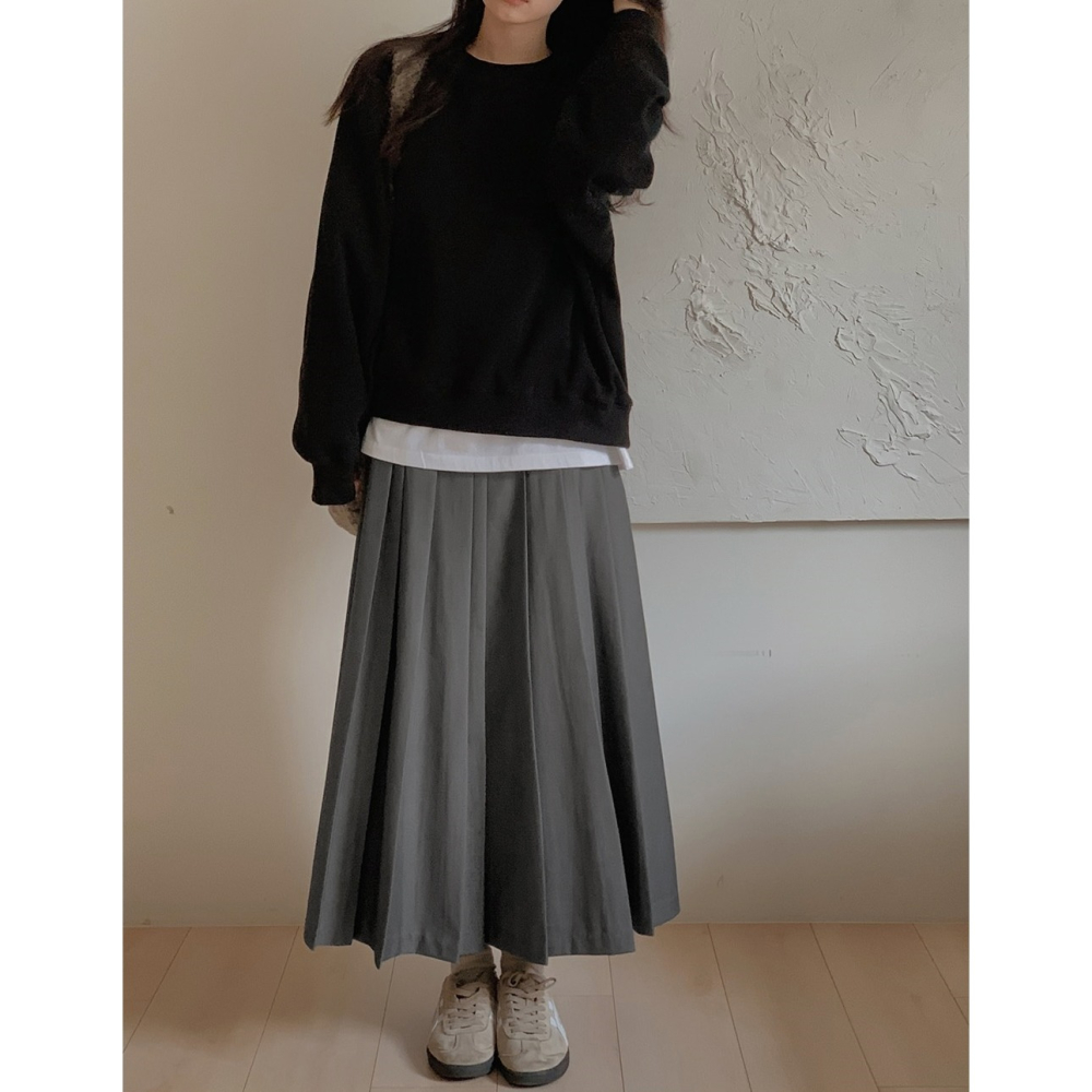 10週年特價🌙 2種裙長 雙層細節百褶裙 skirt / slowand 프리미엄 겹플리츠 디테일스커트-細節圖11