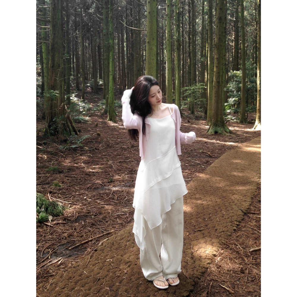 層次疊穿細肩帶連身裙 dress 3色 / slowand 무드업 캉캉레이어 뷔스티에 원피스-細節圖2