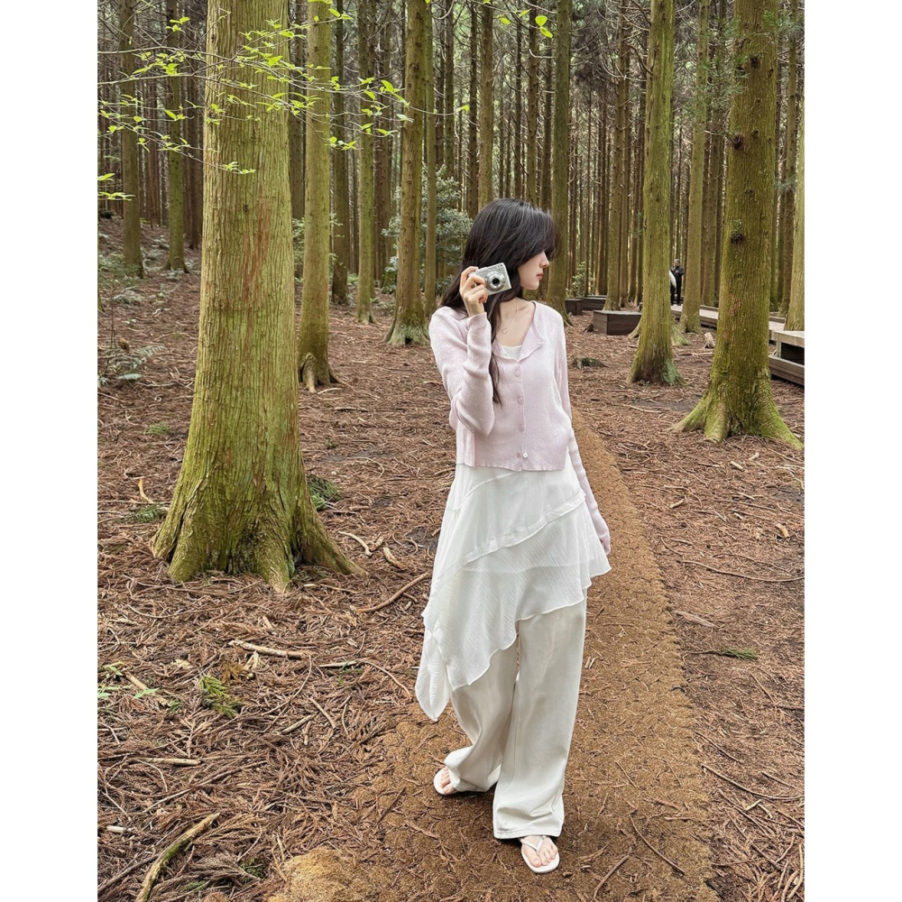 層次疊穿細肩帶連身裙 dress 3色 / slowand 무드업 캉캉레이어 뷔스티에 원피스-細節圖4