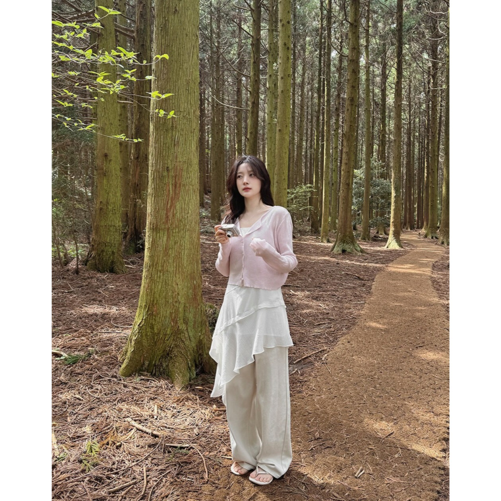 層次疊穿細肩帶連身裙 dress 3色 / slowand 무드업 캉캉레이어 뷔스티에 원피스-細節圖6