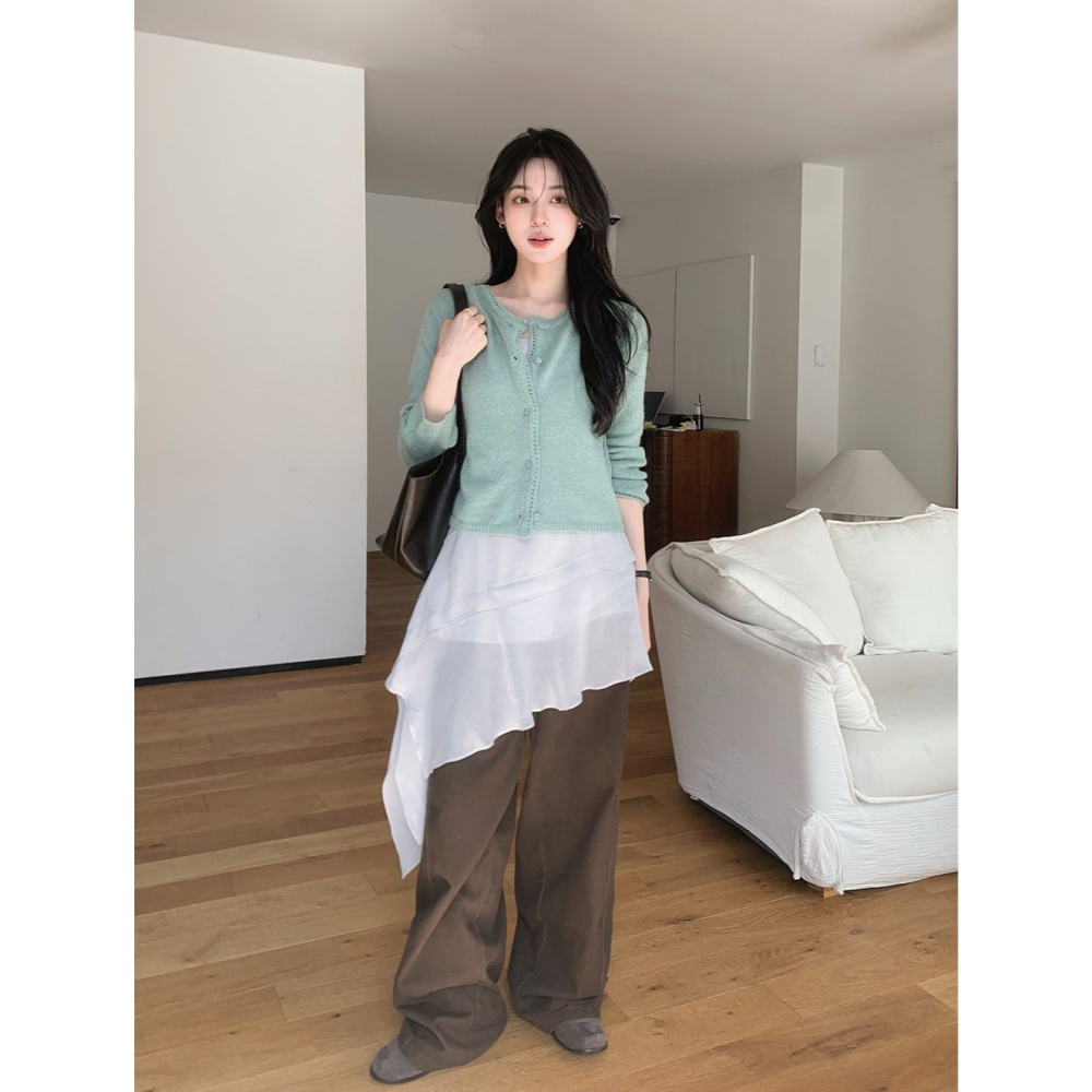 層次疊穿細肩帶連身裙 dress 3色 / slowand 무드업 캉캉레이어 뷔스티에 원피스-細節圖9
