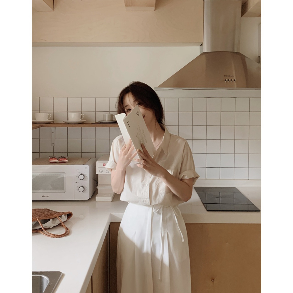 正韓製雙車線清爽水洗口袋襯衫 shirt 7色 / slowand 실켓 더블스티치 워싱셔츠-細節圖7