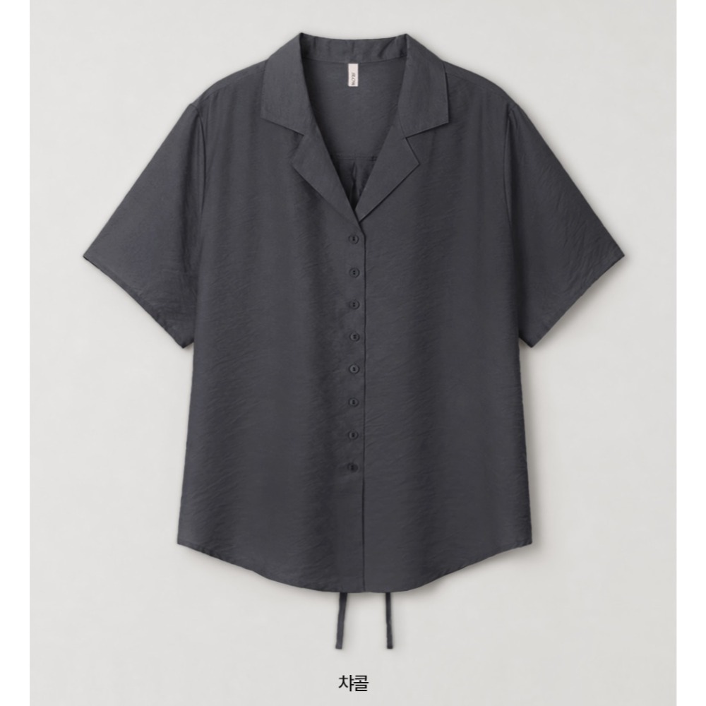 透膚光澤感綁帶襯衫 blouse 3色 / slowand 自訂款 쉬머 라인핏 스트랩 블라우스-規格圖1