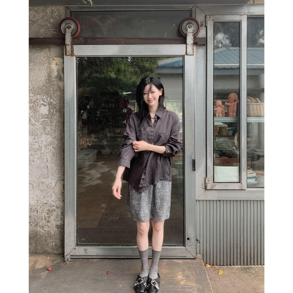 豹紋雪紡中長裙 skirt / slowand 韓國官網代購 애쉬무드 레오파드 쉬폰스커트-細節圖5