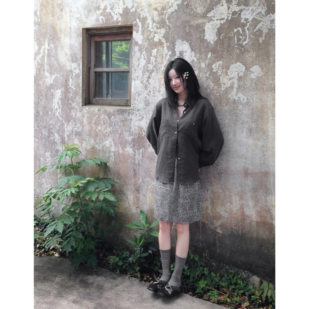 豹紋雪紡中長裙 skirt / slowand 韓國官網代購 애쉬무드 레오파드 쉬폰스커트-細節圖6