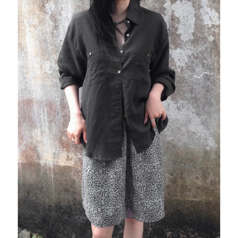 豹紋雪紡中長裙 skirt / slowand 韓國官網代購 애쉬무드 레오파드 쉬폰스커트-細節圖11