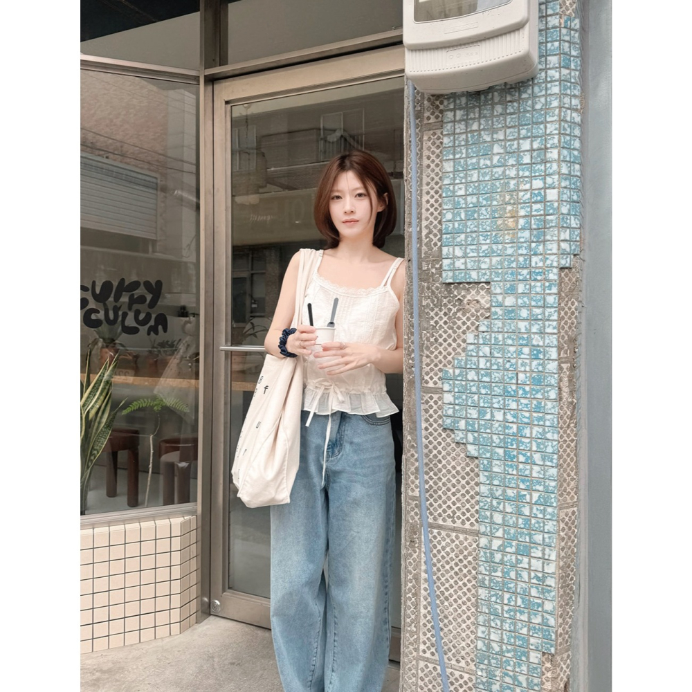 蕾絲2way兩用細肩帶背心 Bustier / slowand 린디 레이스 뷔스티에 블라우스-細節圖7