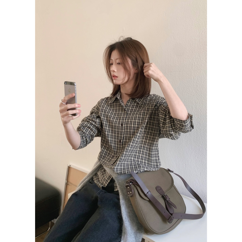 Slowand官網代購 帆布郵差包 #LENTO. Classic canvas leather bag-細節圖10
