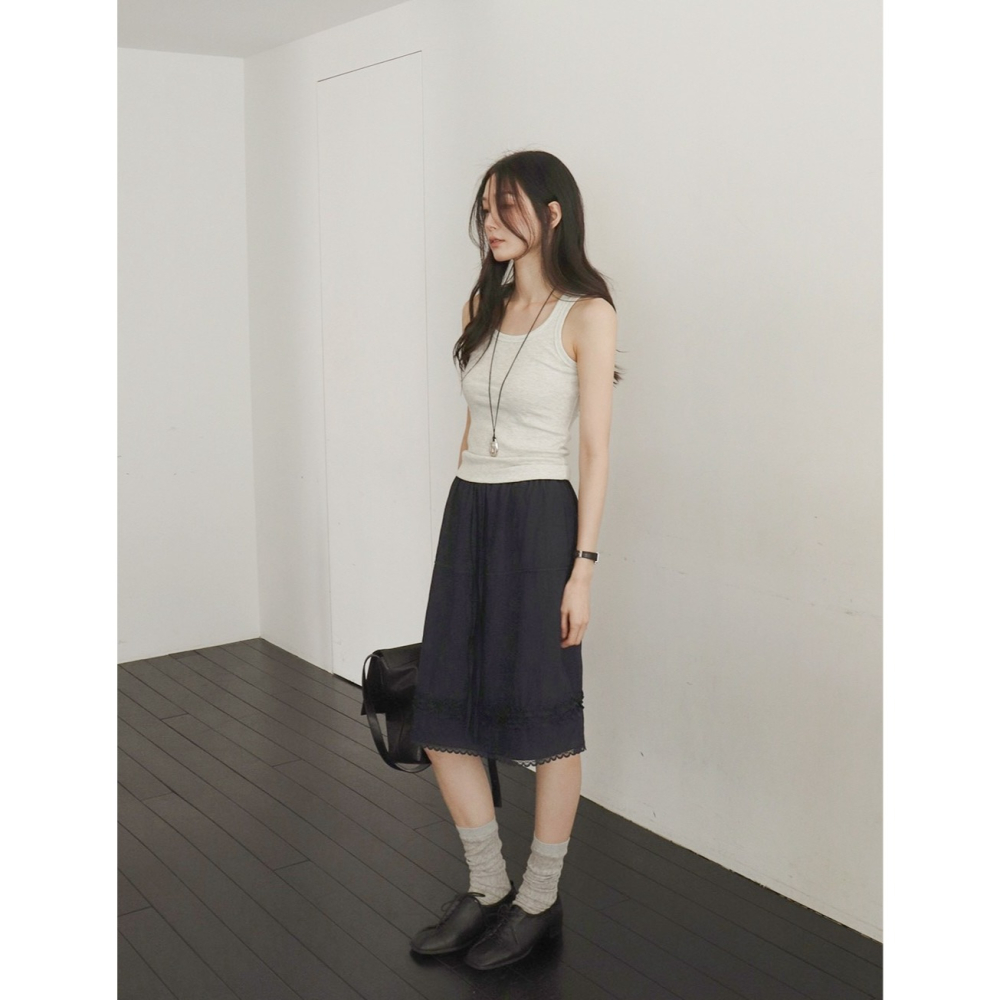 Monde 荷葉邊中長裙 skirt / slowand 몽드 프릴디테일 미디스커트-細節圖2