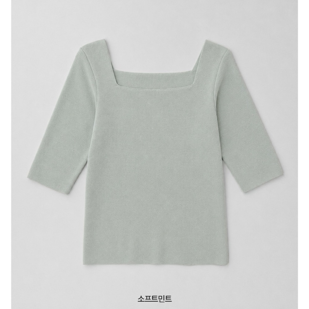 正韓製Iden夏季方領針織上衣 knit 5色 / slowand 아이덴 스퀘어넥 썸머니트-規格圖11