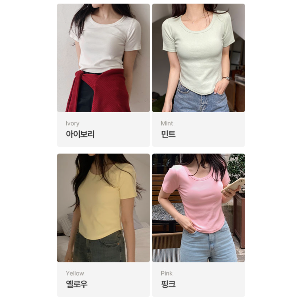 腰身推薦款✿ 不對稱下擺修身上衣 tee 9色 / slowand 썸머 쉐이핑 라운드티셔츠-細節圖5