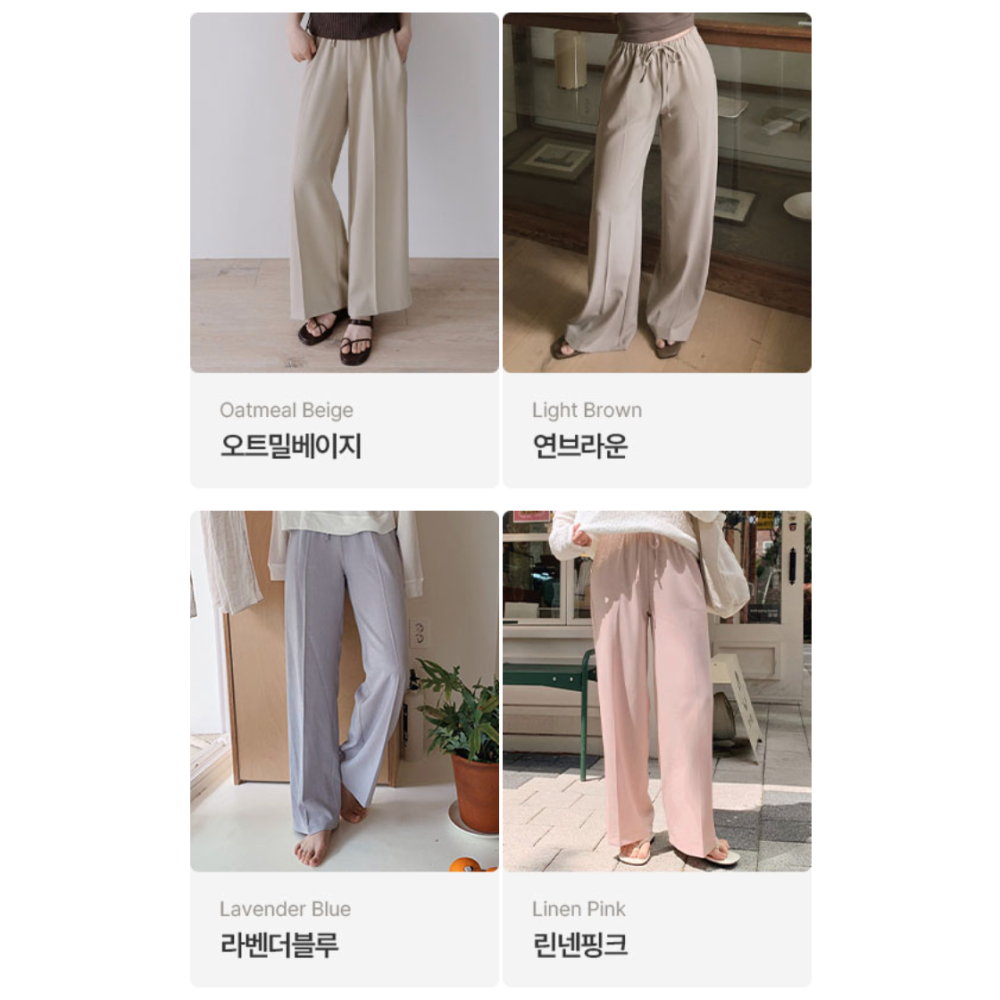 正韓製2種褲長透氣亞麻寬鬆長褲 pants 7色 /slowand 쿨썸머 린넨 트레이닝팬츠-細節圖10