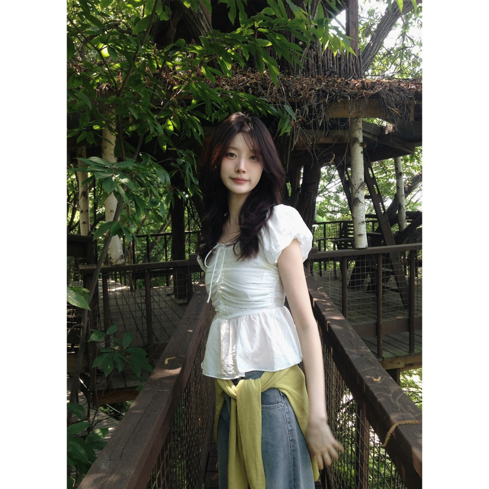 小蒼蘭澎澎袖襯衫 blouse / slowand 프리지아 퍼프 블라우스-細節圖2