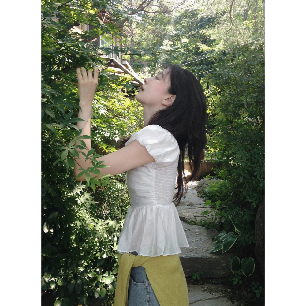 小蒼蘭澎澎袖襯衫 blouse / slowand 프리지아 퍼프 블라우스-細節圖4