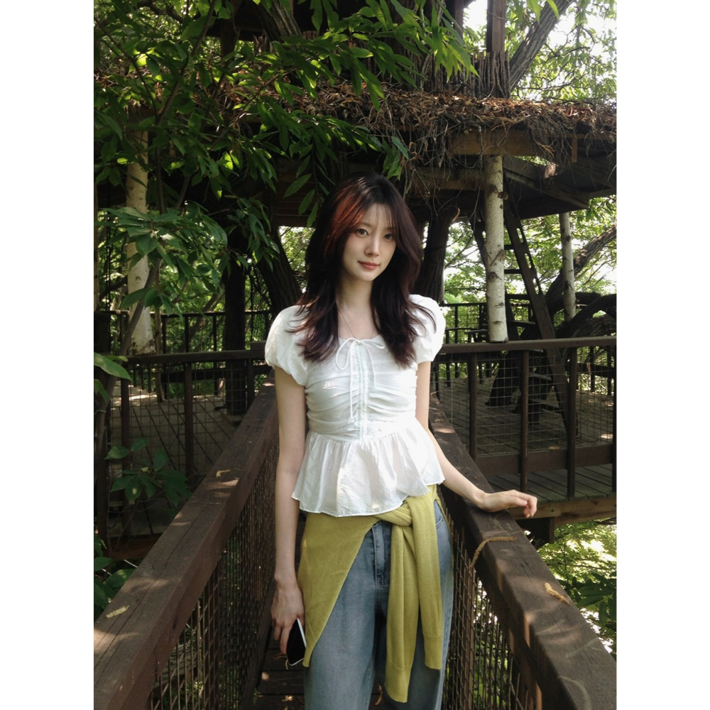 小蒼蘭澎澎袖襯衫 blouse / slowand 프리지아 퍼프 블라우스-細節圖5