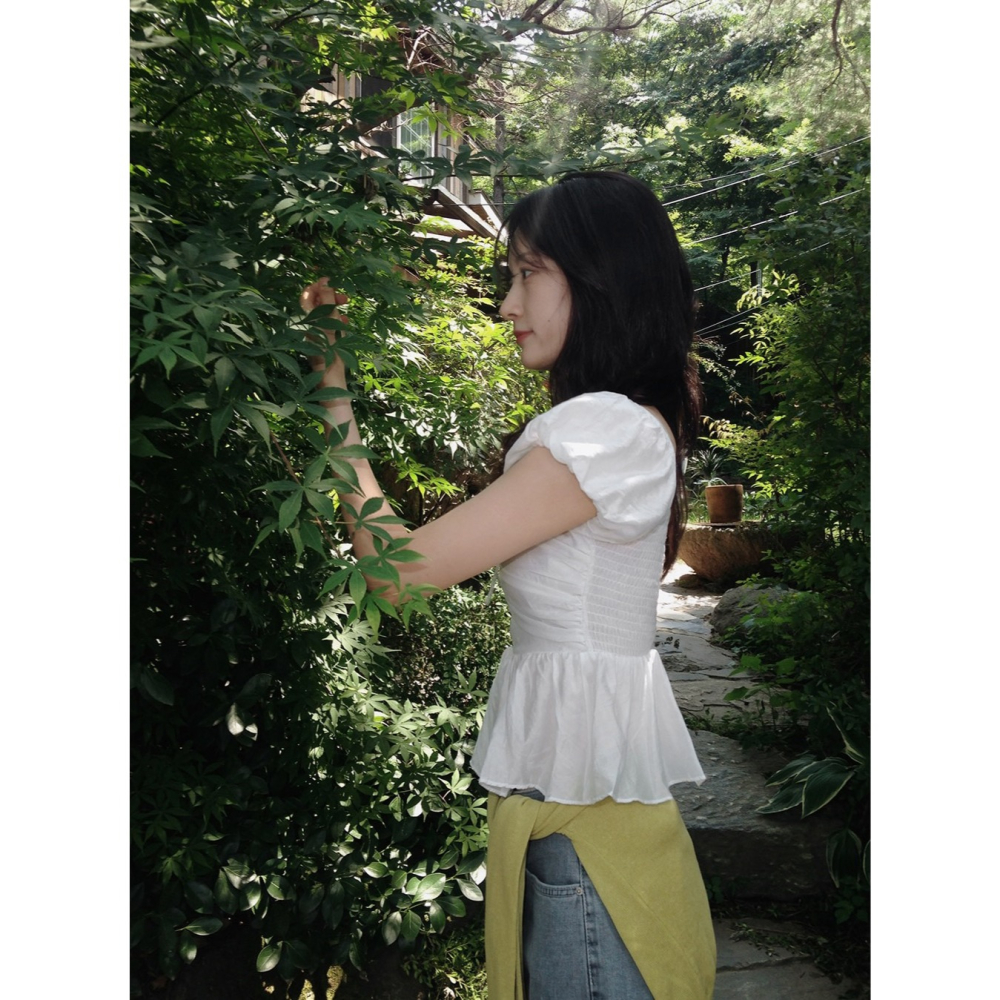 小蒼蘭澎澎袖襯衫 blouse / slowand 프리지아 퍼프 블라우스-細節圖6