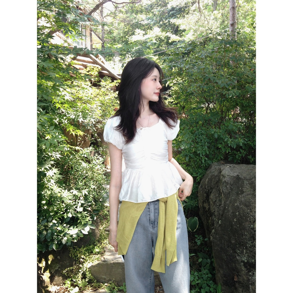 小蒼蘭澎澎袖襯衫 blouse / slowand 프리지아 퍼프 블라우스-細節圖7