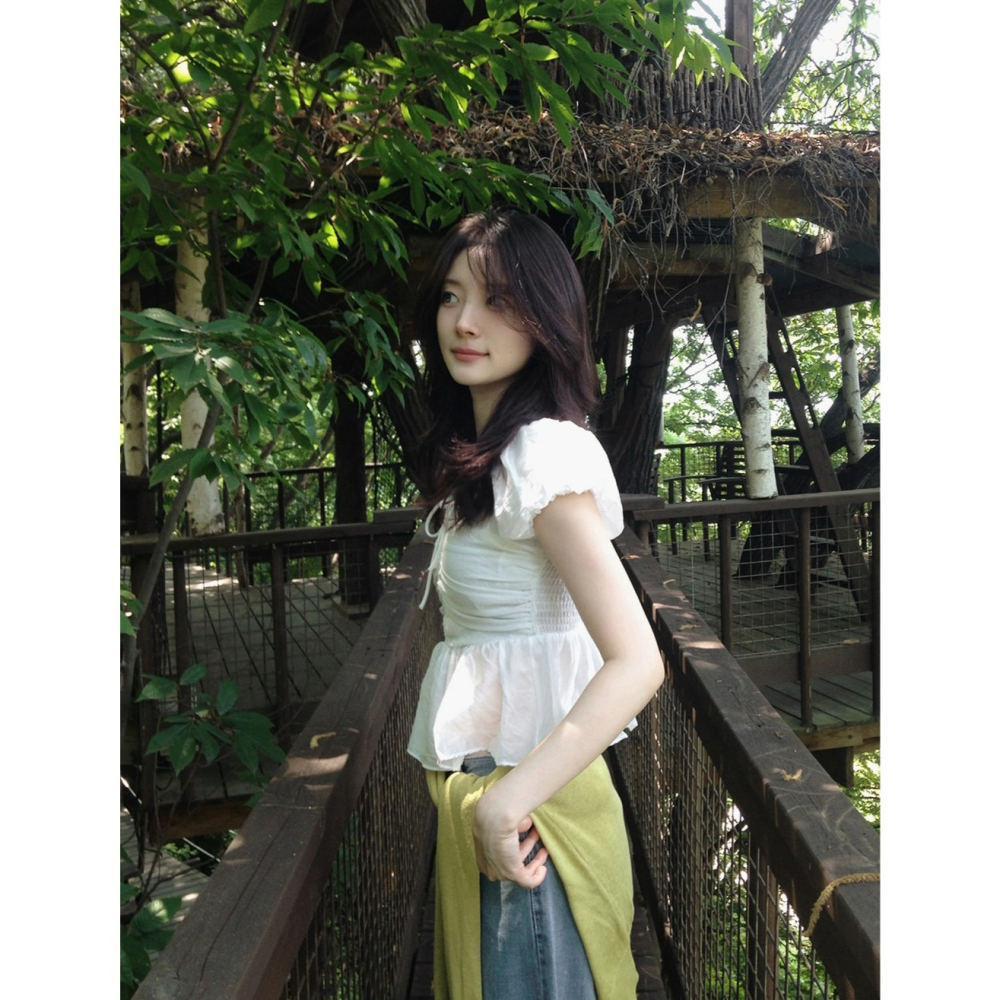 小蒼蘭澎澎袖襯衫 blouse / slowand 프리지아 퍼프 블라우스-細節圖8