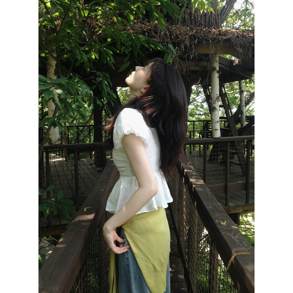 小蒼蘭澎澎袖襯衫 blouse / slowand 프리지아 퍼프 블라우스-細節圖10