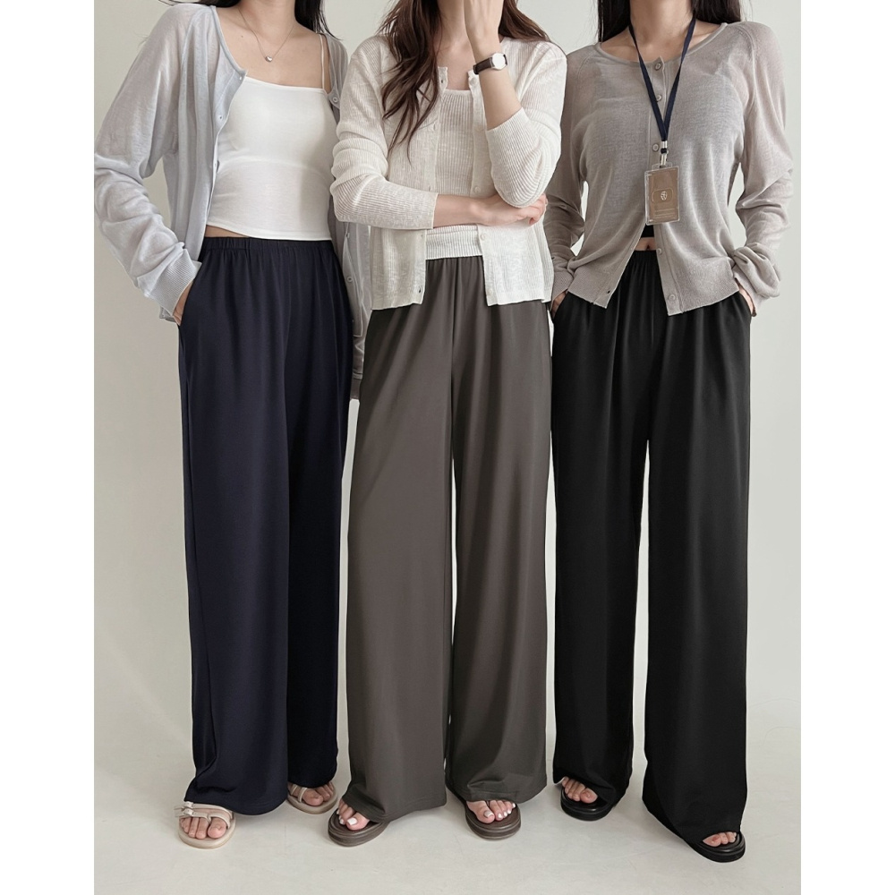 特價🌙 3種褲長Q彈寬褲超輕量運動長褲 pants / slowand 쫀득와이드 경량 트레이닝팬츠-細節圖2