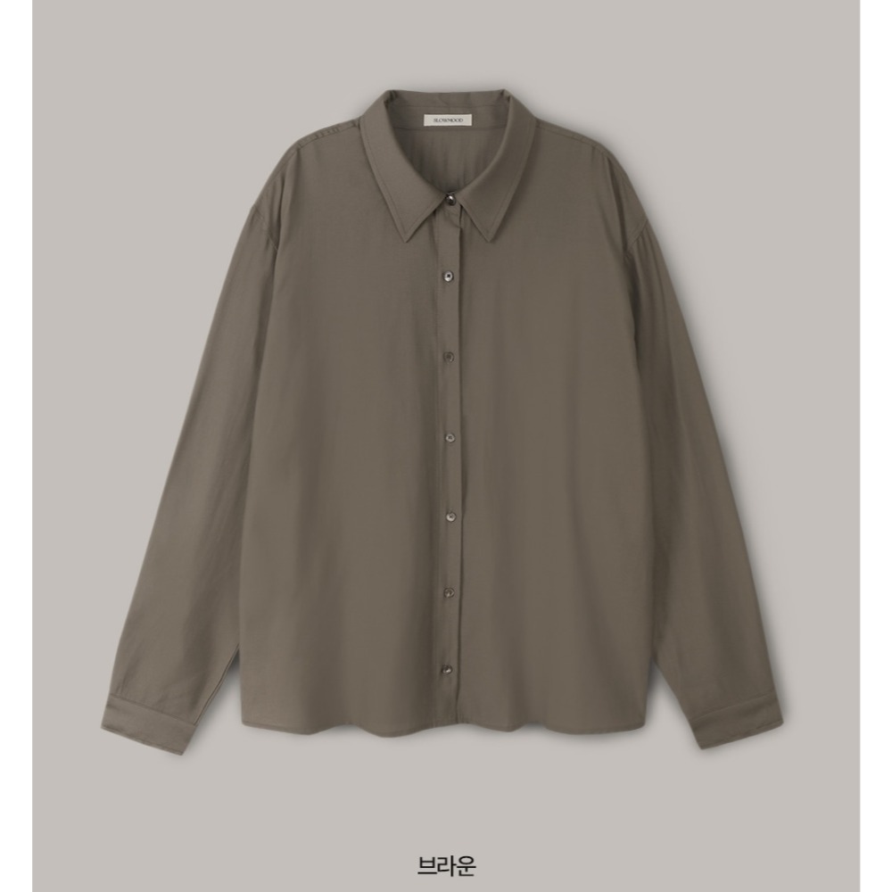 正韓製絲滑光澤感長袖襯衫 shirt 5色 / slowand 투더베이직 쉬머링 실키셔츠-規格圖2