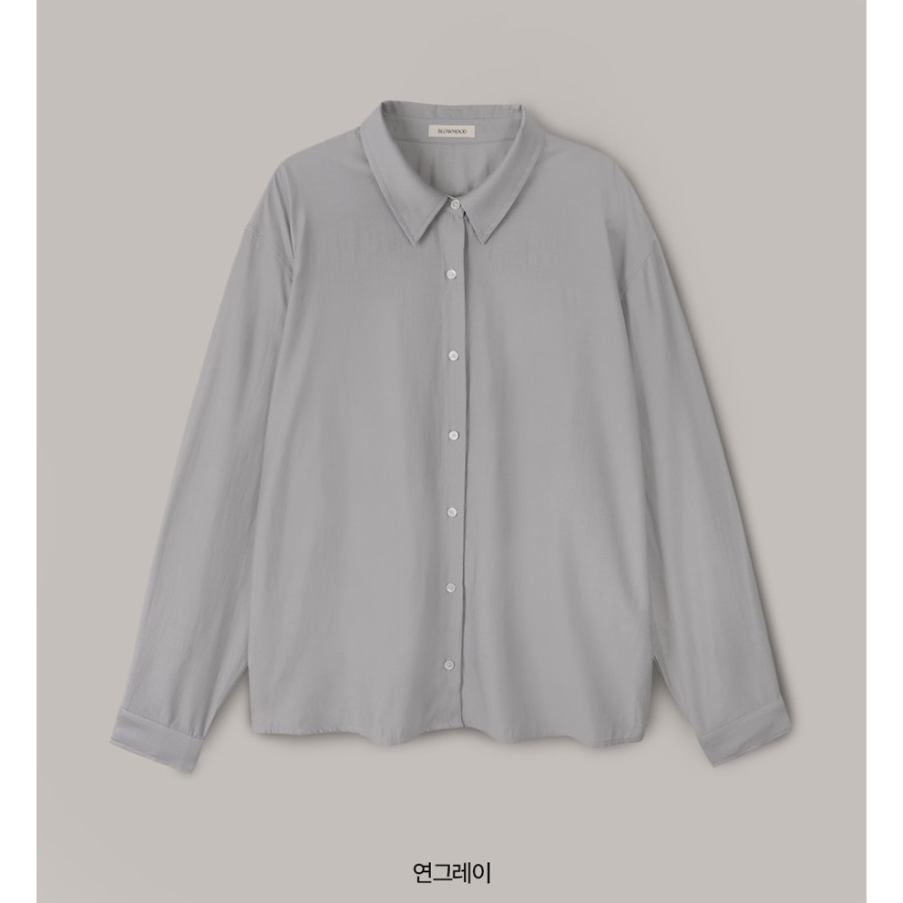 正韓製絲滑光澤感長袖襯衫 shirt 5色 / slowand 투더베이직 쉬머링 실키셔츠-規格圖3