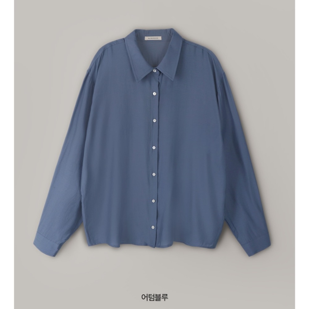 正韓製絲滑光澤感長袖襯衫 shirt 5色 / slowand 투더베이직 쉬머링 실키셔츠-規格圖4
