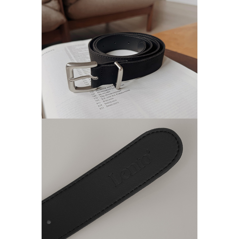 LENTO 正韓製無季節麂皮腰帶 belt 2色 / #LENTO. 시즌리스 볼드업 스웨이드 벨트-細節圖2