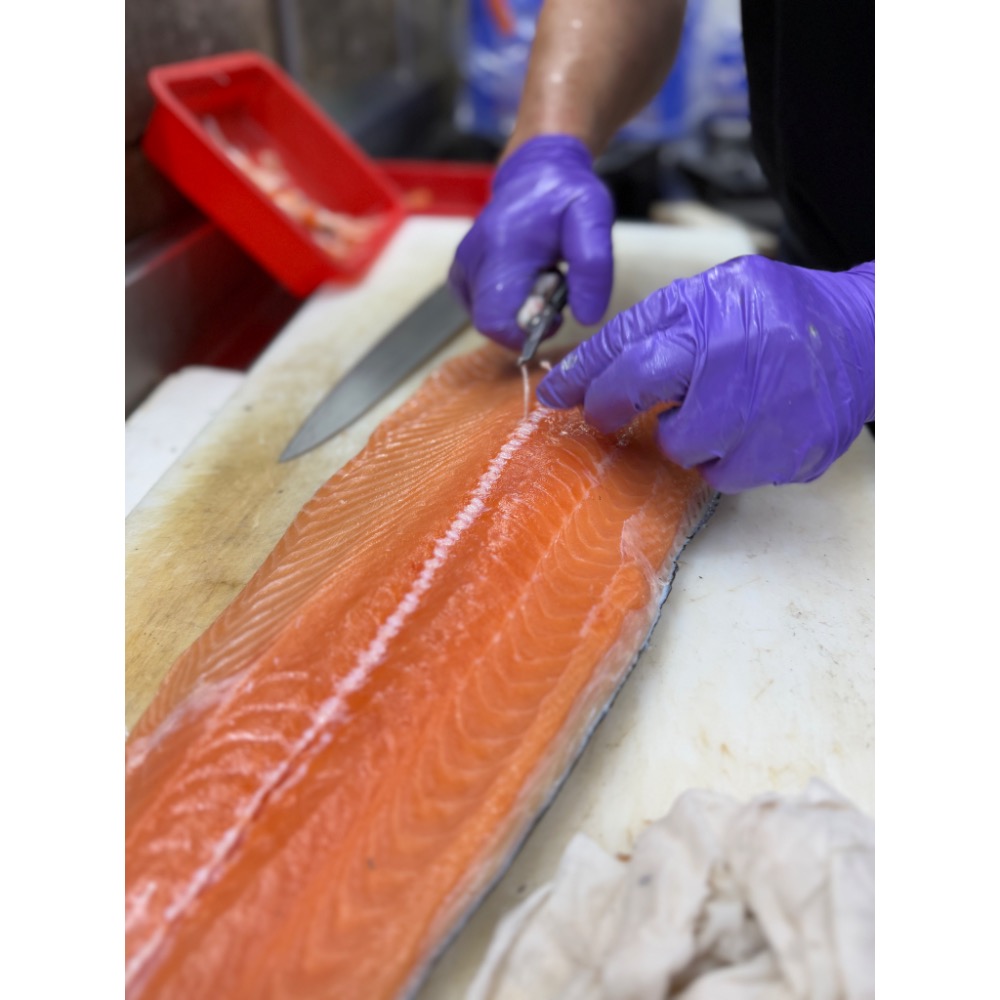 999元免運「鱻匠水產批發工廠」挪威鮭魚生魚片磚600-1000克/不定重真空包 關鍵字：鮭魚生魚片 刺身 鮭魚 沙西米-細節圖7