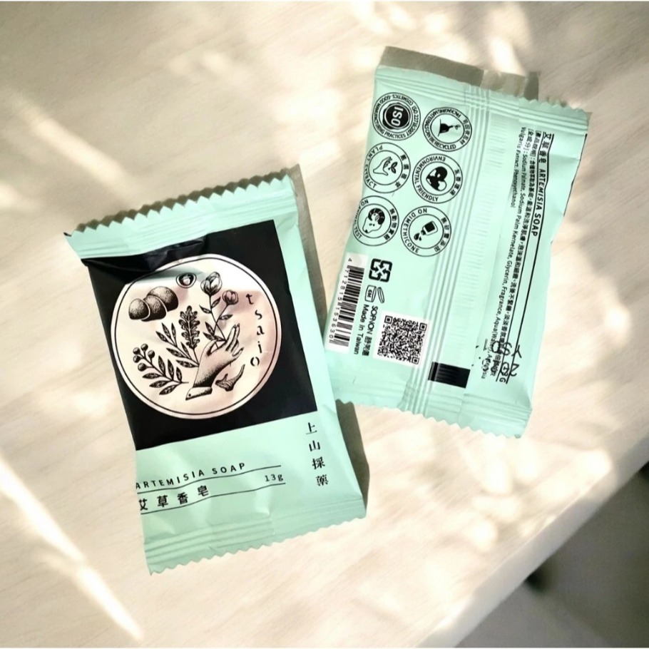 平安皂 上山採藥 艾草香皂13g 單入 飯店專用香皂 飯店指定品牌 植物萃取-細節圖2