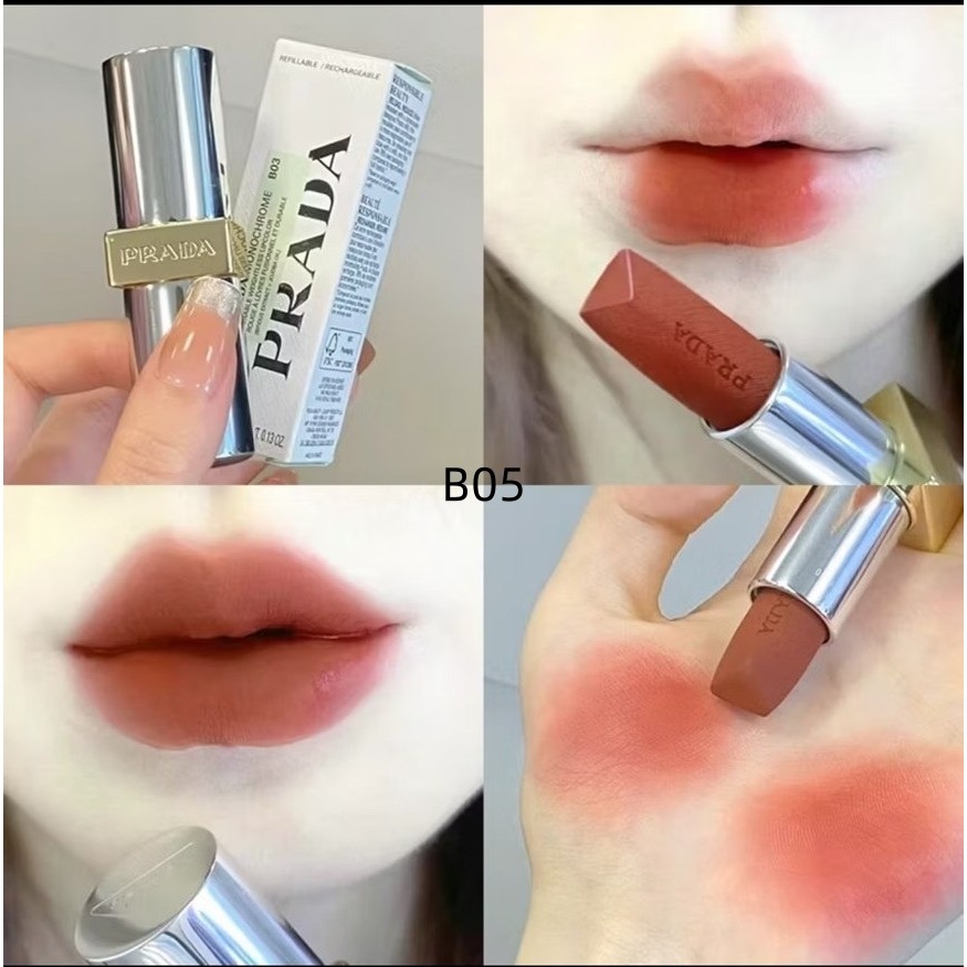 【7-ELEVEN 門市團購】PRADA 革紋極霧/尼龍柔霧/原生稜光水唇膏 1.6g*2支 體驗版-細節圖3