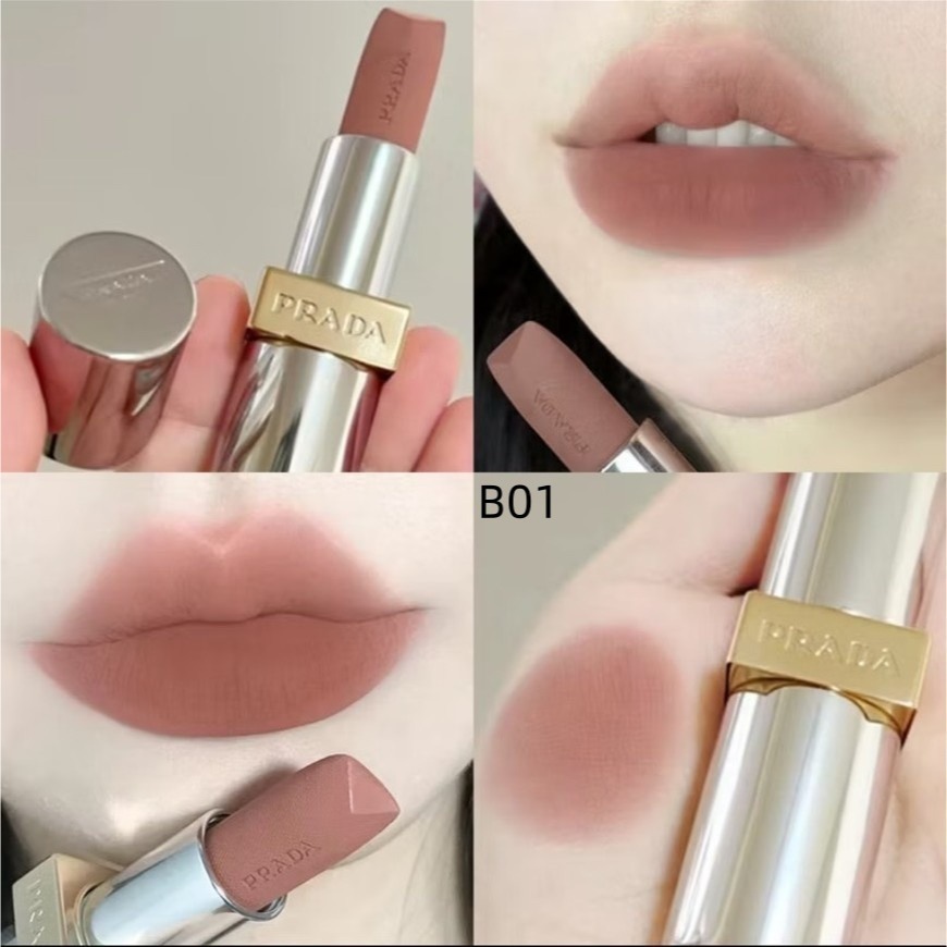 【限時購】PRADA 革紋極霧/尼龍柔霧/原生稜光水唇膏 1.6g*2支 體驗版-細節圖2